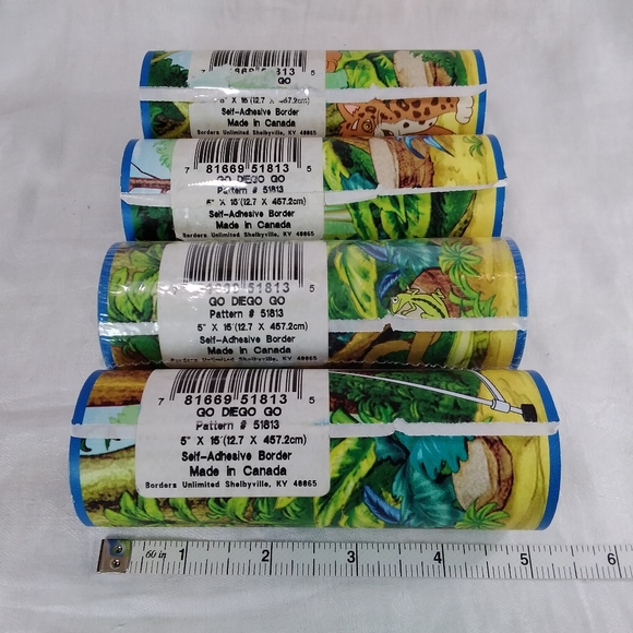Lot of 4 Rolls Go Diego Go Wallpaper BORDER Boy Monkey Forest Jungle 5”x15 Foot - Picture 6 of 11